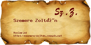Szemere Zoltán névjegykártya